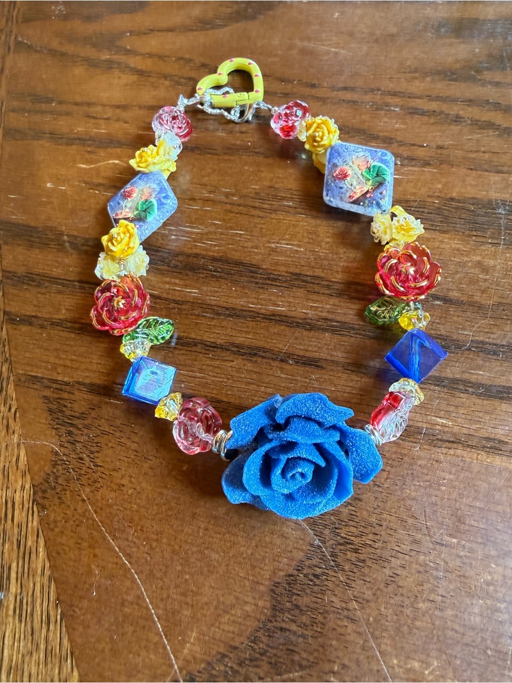 Handcrafted Blue Rose Floral Statement Keychain